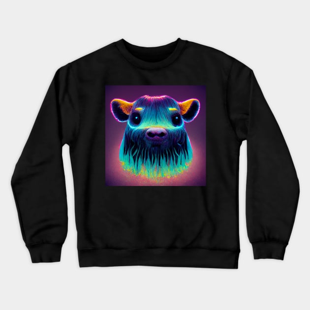 Psychedelic Cow Crewneck Sweatshirt by RichieDuprey